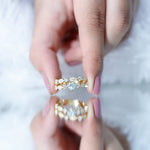 Zircon Bridal Wedding Ring Set with Matching Band