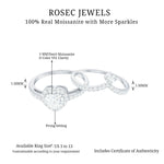 1.50 CT Certified Moissanite Heart Wedding Ring Set in Gold