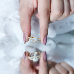 1.50 CT Certified Moissanite Heart Wedding Ring Set in Gold