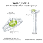 Oval Peridot East West Wedding Ring Set with Diamond