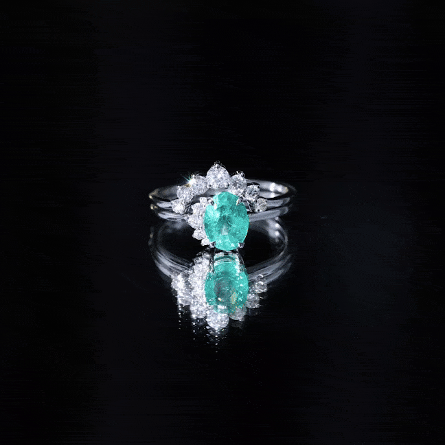 2 CT Oval Emerald and Diamond Wedding Ring Set