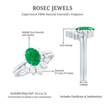 2 CT Oval Emerald and Diamond Wedding Ring Set