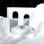 2 CT Oval Emerald and Diamond Wedding Ring Set