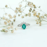 2 CT Oval Emerald and Diamond Wedding Ring Set