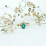 2 CT Oval Emerald and Diamond Wedding Ring Set