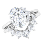 2.75 CT Oval Cut Zircon Half Halo Wedding Ring Set