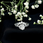 2.75 CT Oval Cut Zircon Half Halo Wedding Ring Set