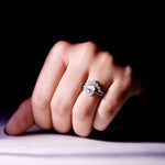 2.75 CT Oval Cut Zircon Half Halo Wedding Ring Set