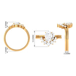 2.75 CT Oval Cut Zircon Half Halo Wedding Ring Set