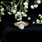 2.75 CT Oval Cut Zircon Half Halo Wedding Ring Set