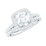 3 CT Round Cubic Zirconia Wedding Ring Set For Bride