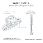 3 CT Round Cubic Zirconia Wedding Ring Set For Bride