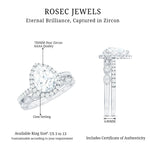 Designer Zircon Teardrop Wedding Ring with Enhancer Band