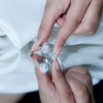 Designer Zircon Teardrop Wedding Ring with Enhancer Band