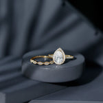 Designer Zircon Teardrop Wedding Ring with Enhancer Band