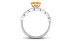 1.75 CT Fire Opal Classic Wedding Ring Set in Gold with Moissanite