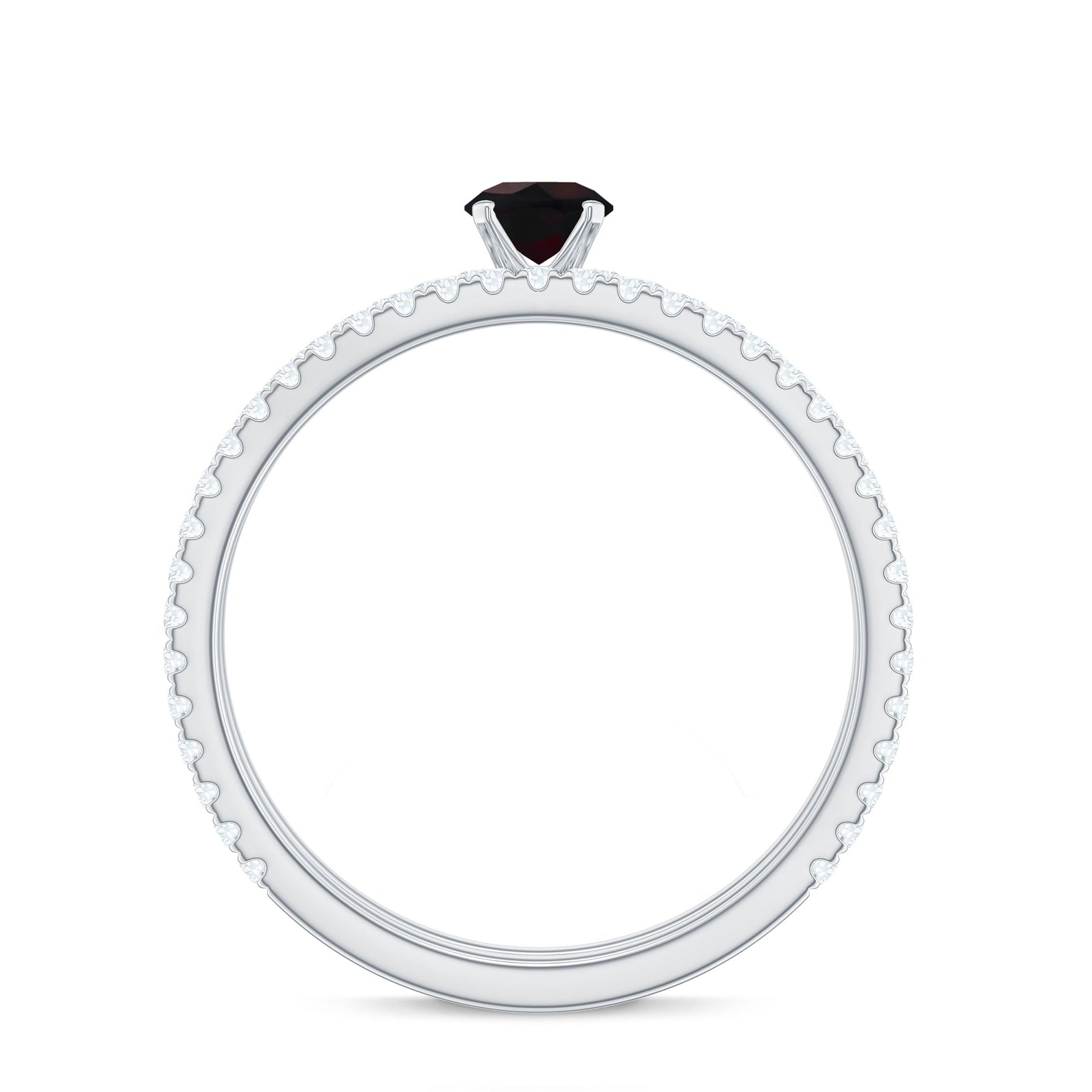 1.25 CT Minimal Wedding Ring Set with Black Opal and Diamond