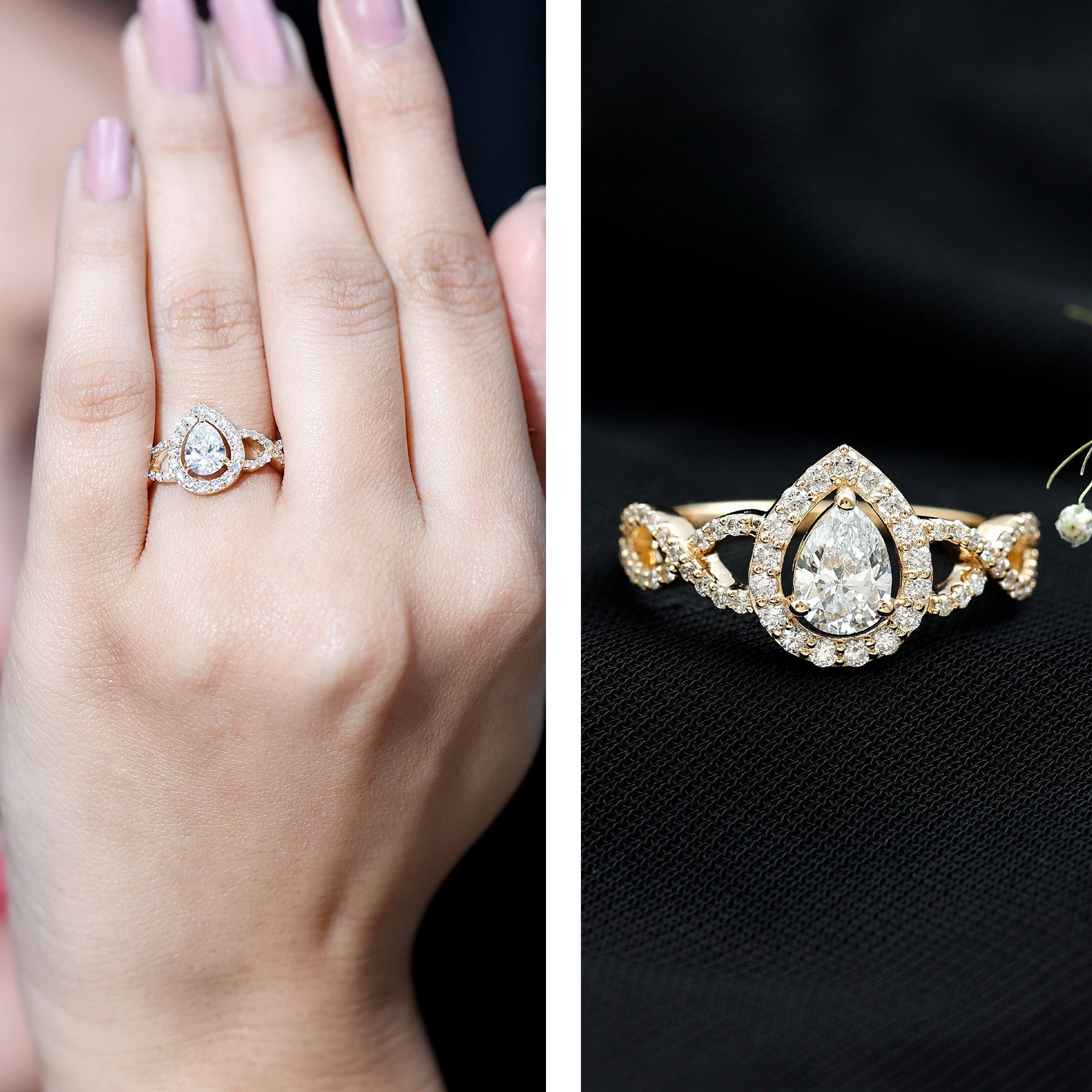 Pear Shape Lab Grown Diamond Teardrop Engagement Ring