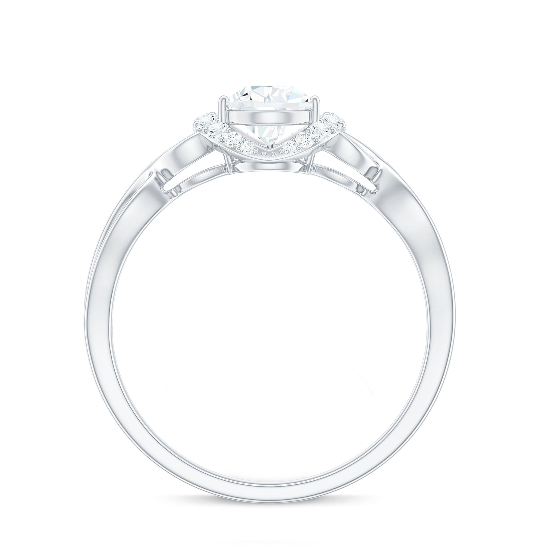 Lab Grown Diamond Collar Engagement Ring in Infinity Shank