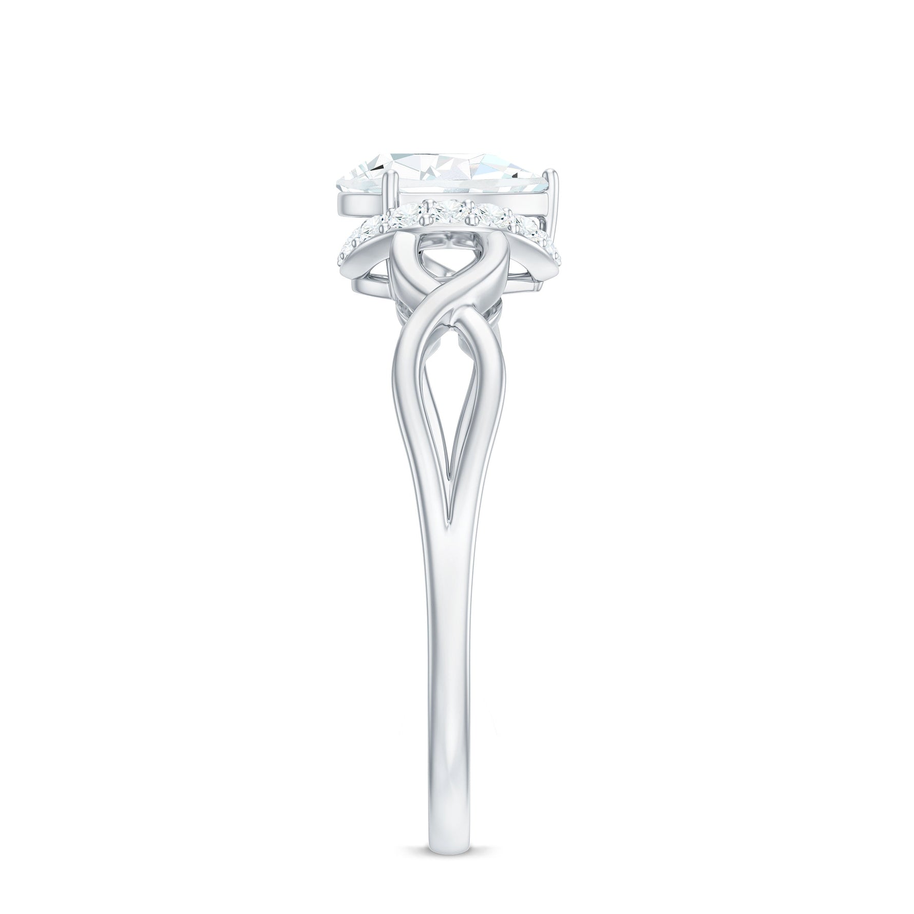 Lab Grown Diamond Collar Engagement Ring in Infinity Shank