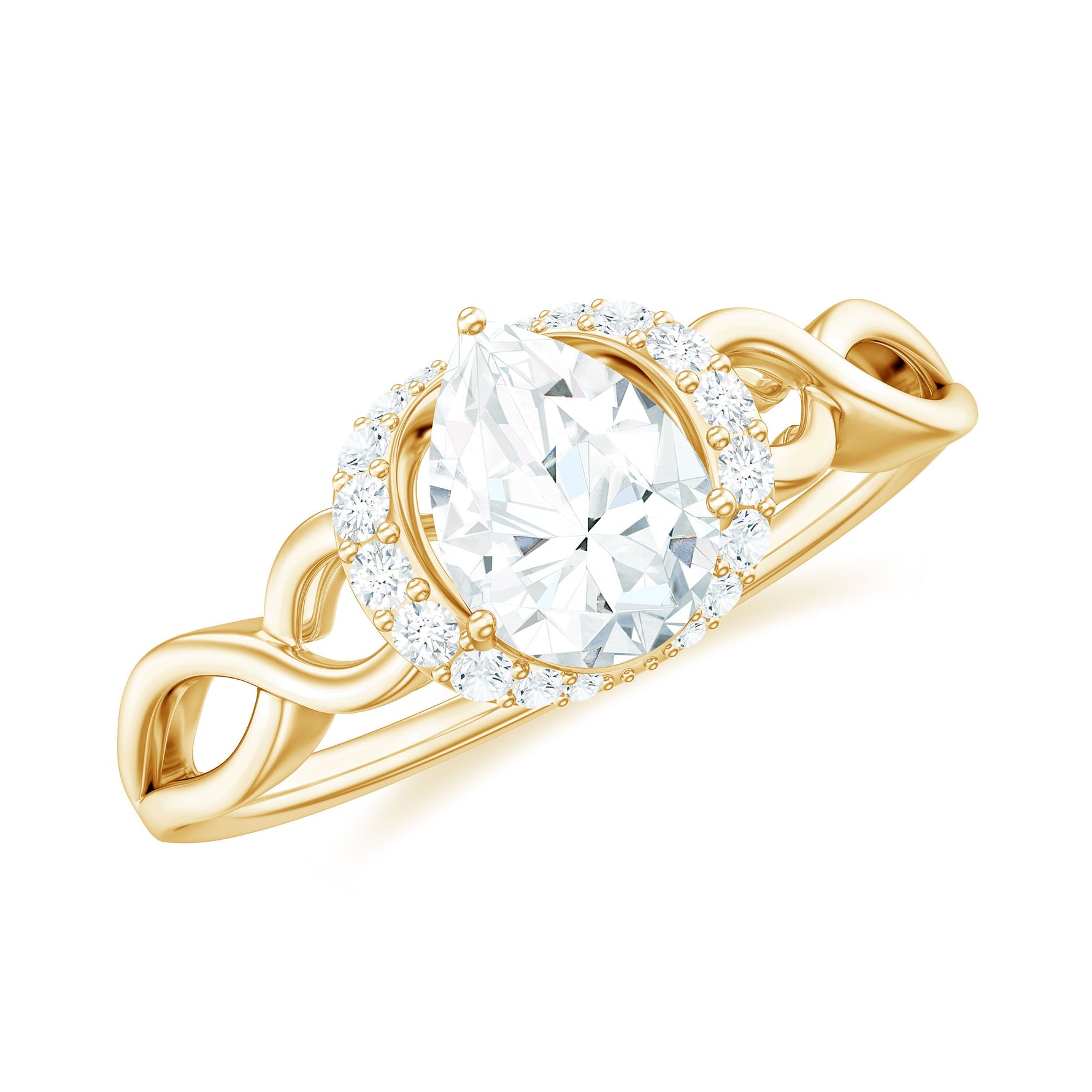 Lab Grown Diamond Collar Engagement Ring in Infinity Shank