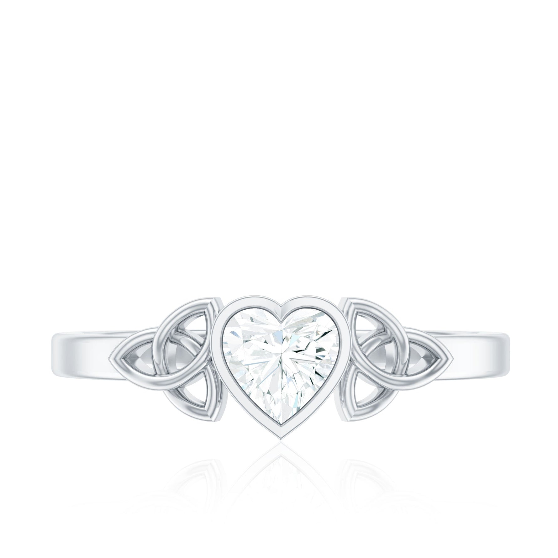 Heart Shape Lab Grown Diamond Solitaire Celtic Ring