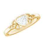 Heart Shape Lab Grown Diamond Solitaire Celtic Ring