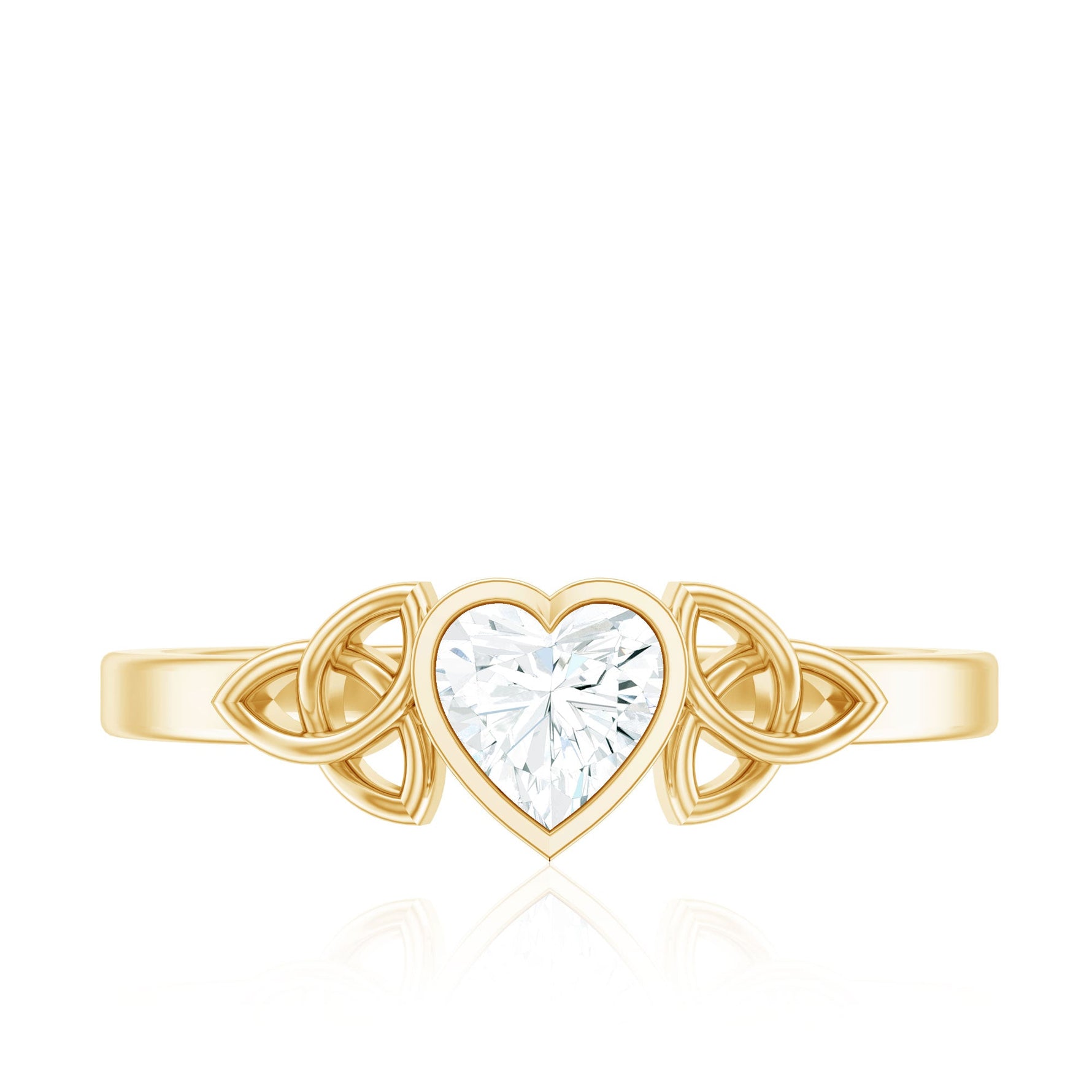Heart Shape Lab Grown Diamond Solitaire Celtic Ring