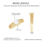 Vintage Inspired Heart Shape Lab Grown Diamond Solitaire Filigree Ring