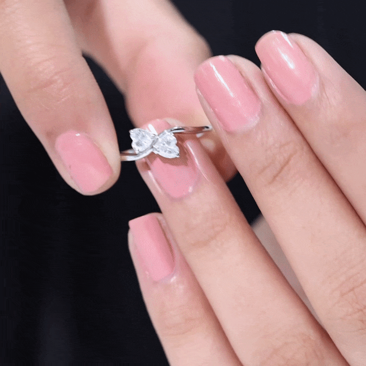 Heart Shape Lab Grown Diamond Toi Et Moi Promise Ring