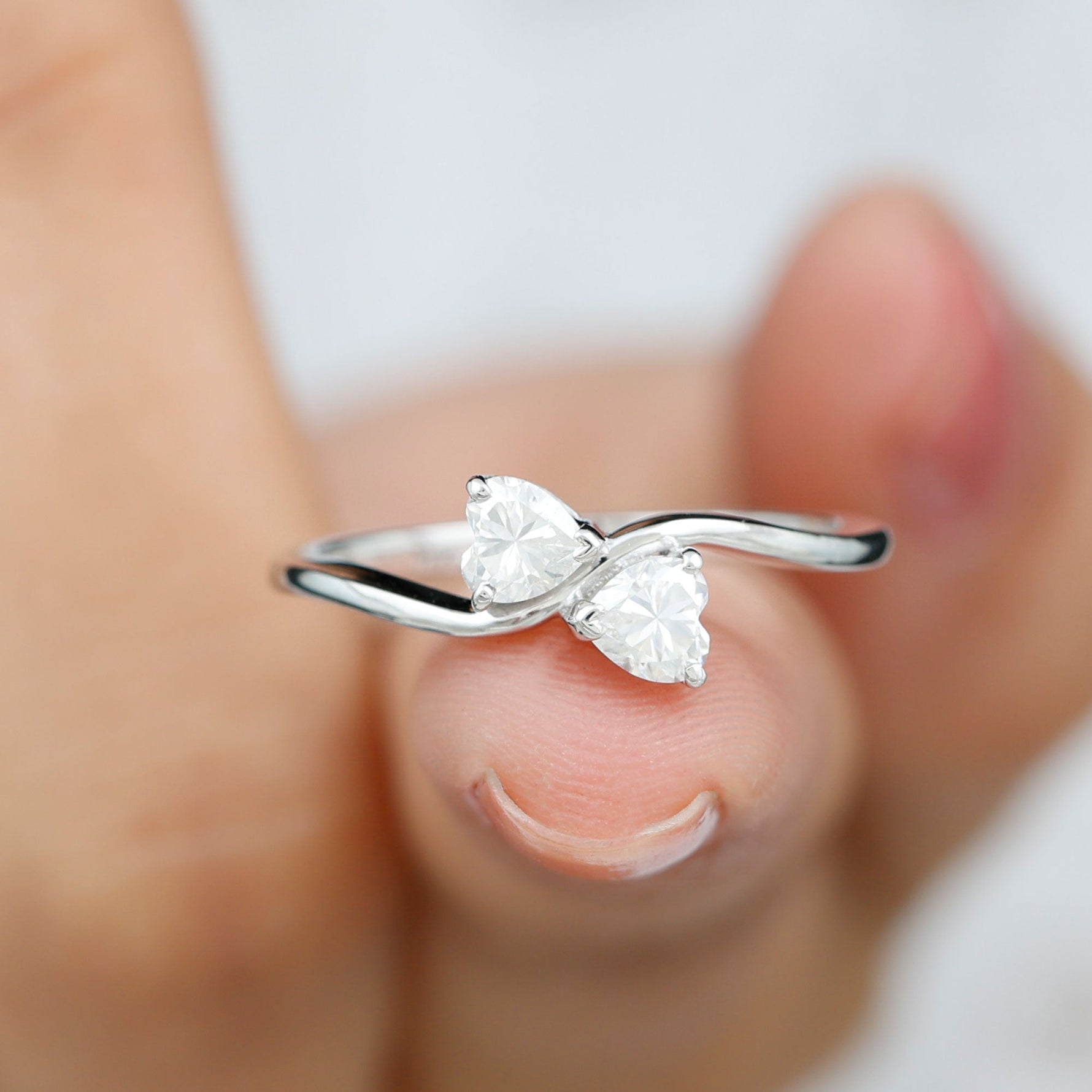 Heart Shape Lab Grown Diamond Toi Et Moi Promise Ring
