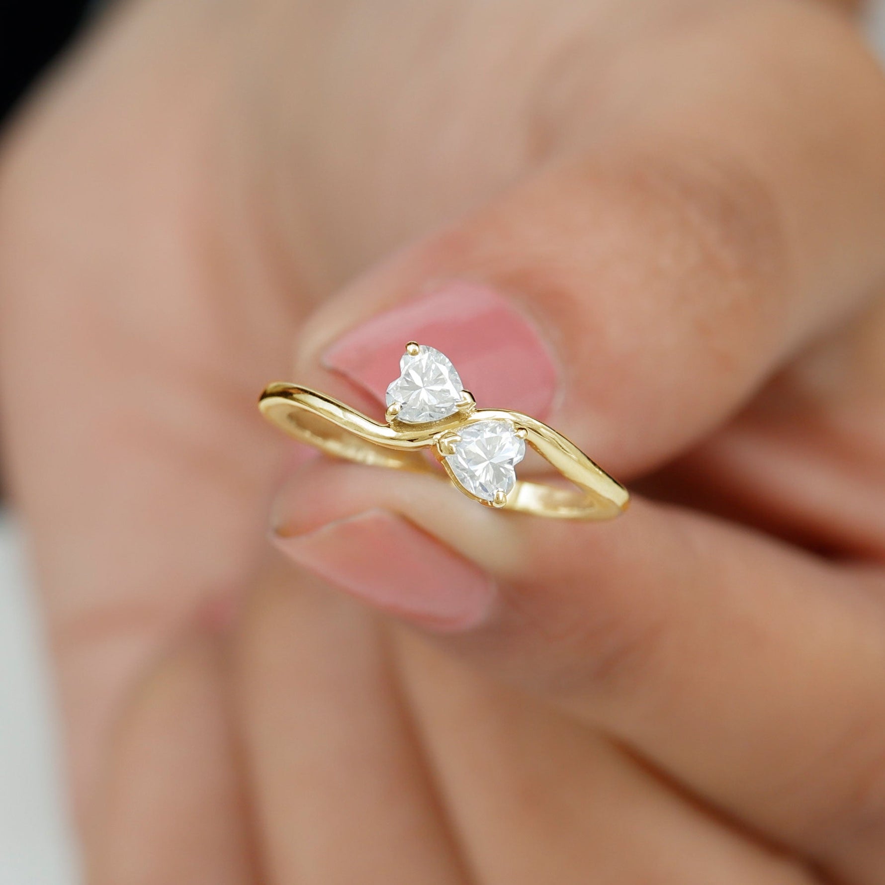 Heart Shape Lab Grown Diamond Toi Et Moi Promise Ring