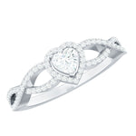 Heart Shape Lab Grown Diamond Criss Cross Engagement Ring