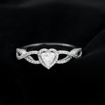 Heart Shape Lab Grown Diamond Criss Cross Engagement Ring
