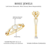 Heart Shape Lab Grown Diamond Criss Cross Engagement Ring