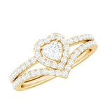Heart Shape Lab Grown Diamond Bridal Ring Set