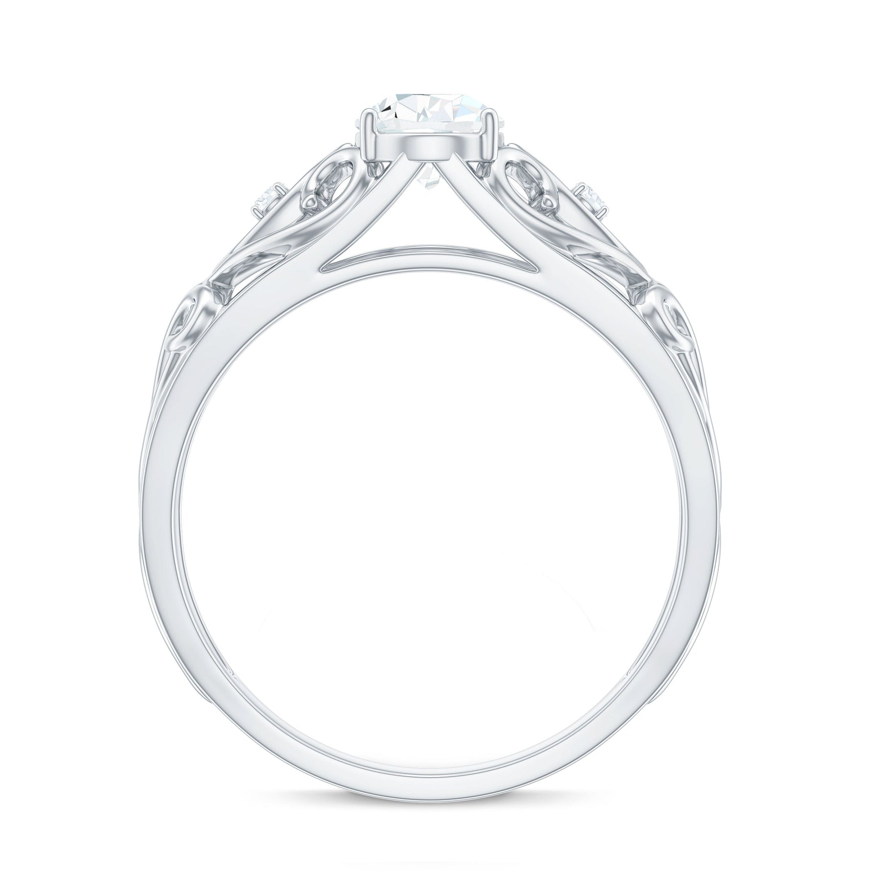 Pear Shaped Lab Created Diamond Solitaire Filigree Ring