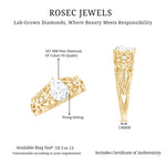 Pear Shaped Lab Created Diamond Solitaire Filigree Ring