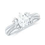 Pear Cut Lab Grown Diamond Solitaire Engagement Ring with Bow