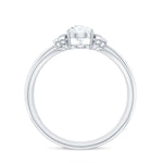 Pear Cut Lab Grown Diamond Solitaire Engagement Ring with Bow