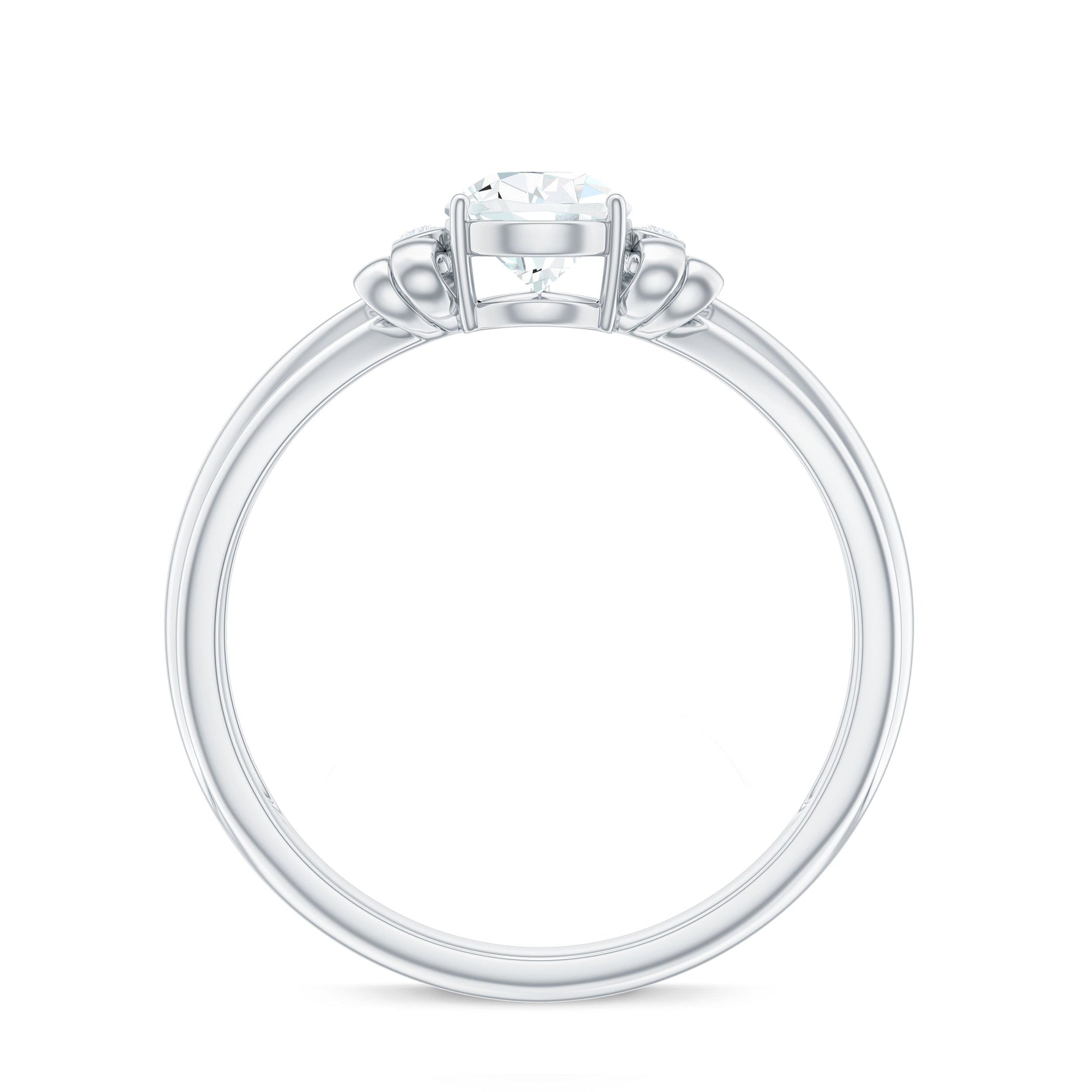Pear Cut Lab Grown Diamond Solitaire Engagement Ring with Bow