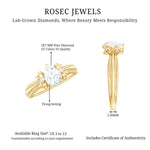 Pear Cut Lab Grown Diamond Solitaire Engagement Ring with Bow