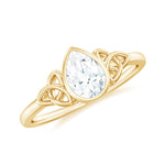 Pear Shape Lab Grown Diamond Solitaire Celtic Ring
