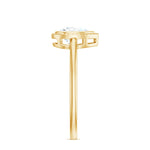 Pear Cut Lab Grown Diamond Solitaire Ring with Engraved Details