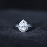 Classic Lab Grown Diamond Teardrop Engagement Ring with Halo