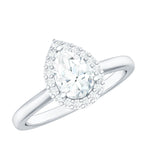 Classic Lab Grown Diamond Teardrop Engagement Ring with Halo