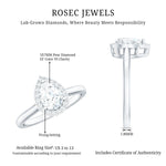 Classic Lab Grown Diamond Teardrop Engagement Ring with Halo