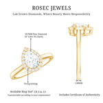 Classic Lab Grown Diamond Teardrop Engagement Ring with Halo