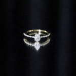 Pear Shape Lab Grown Diamond Solitaire Promise Ring with Side Stones