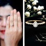 Pear Shape Lab Grown Diamond Solitaire Promise Ring with Side Stones